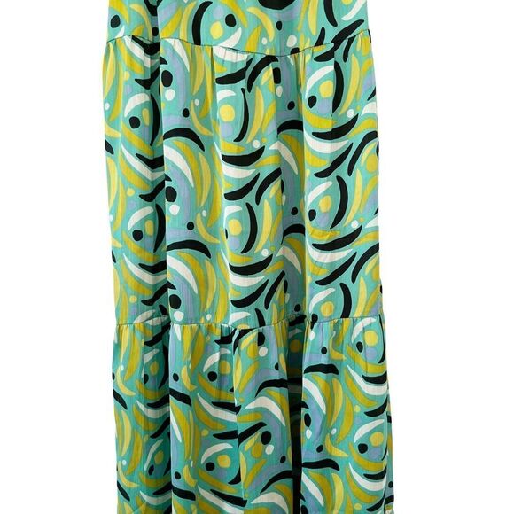 SFERA Basics Green Swirling Pattern Spaghetti Straps Max Sun Dress - Picture 3 of 7
